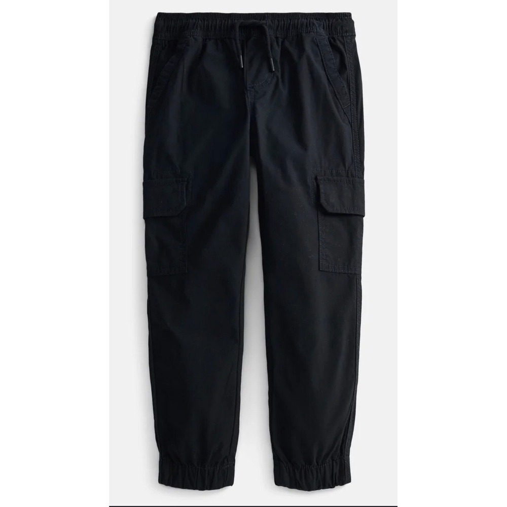 Wonder Nation Black Cargo Jogger Pants. Drawstring Elastic Waist. Kid's Size M8